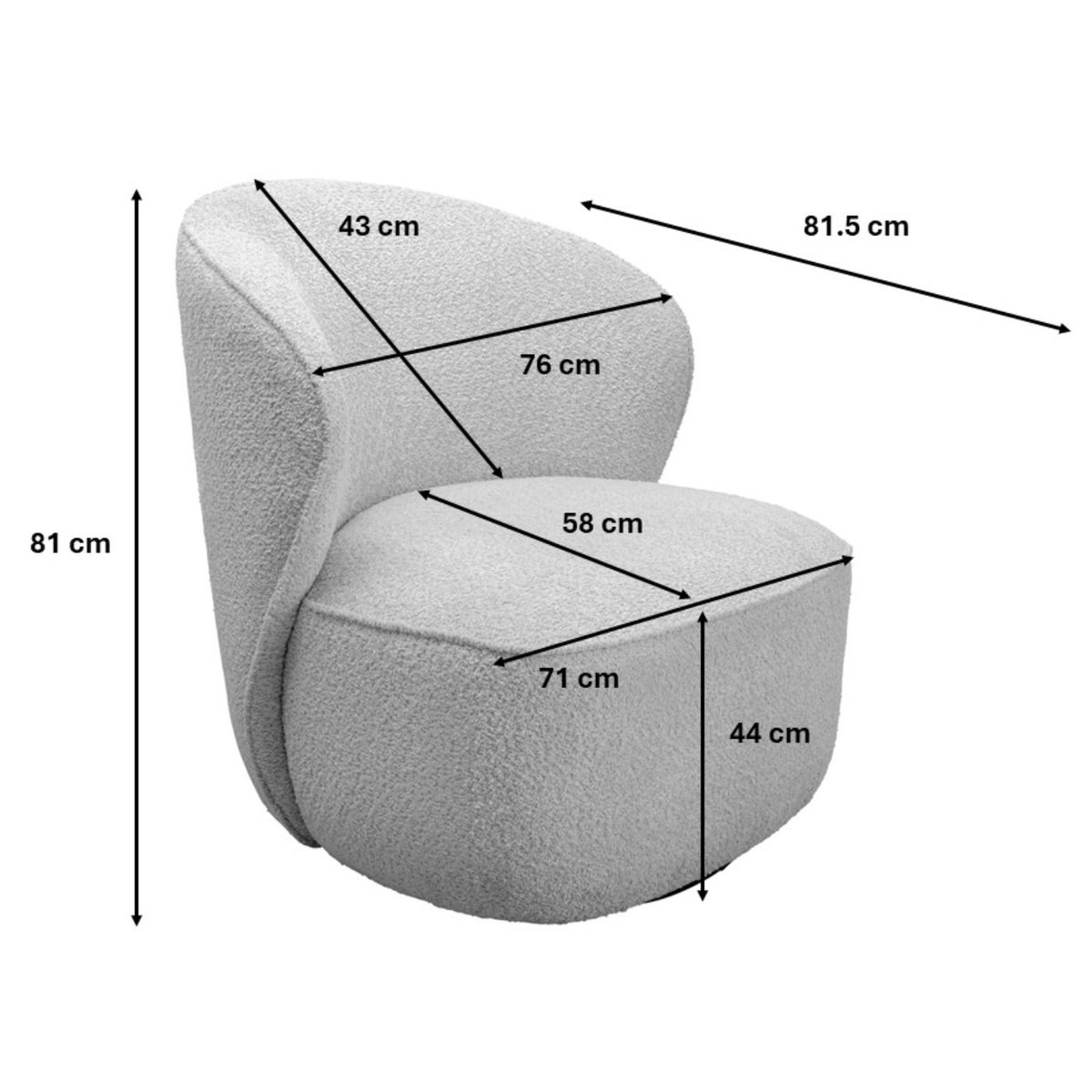 Fauteuil pivotant, ELLIE bleu foncé, KARE DESIGN