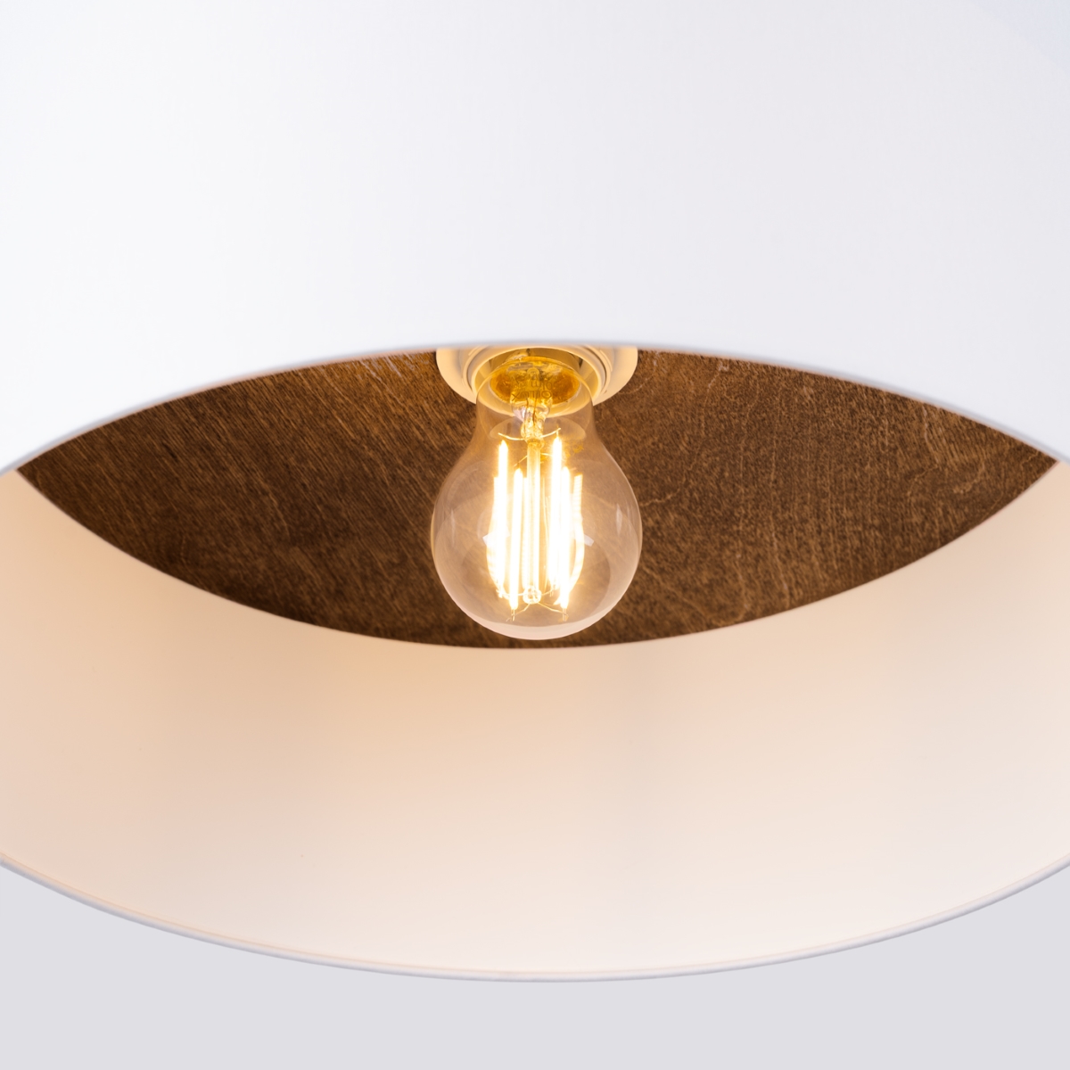 Plafonnier Tissu Blanc/Marron Foncé E27 1 Telesto blanc, EDEN