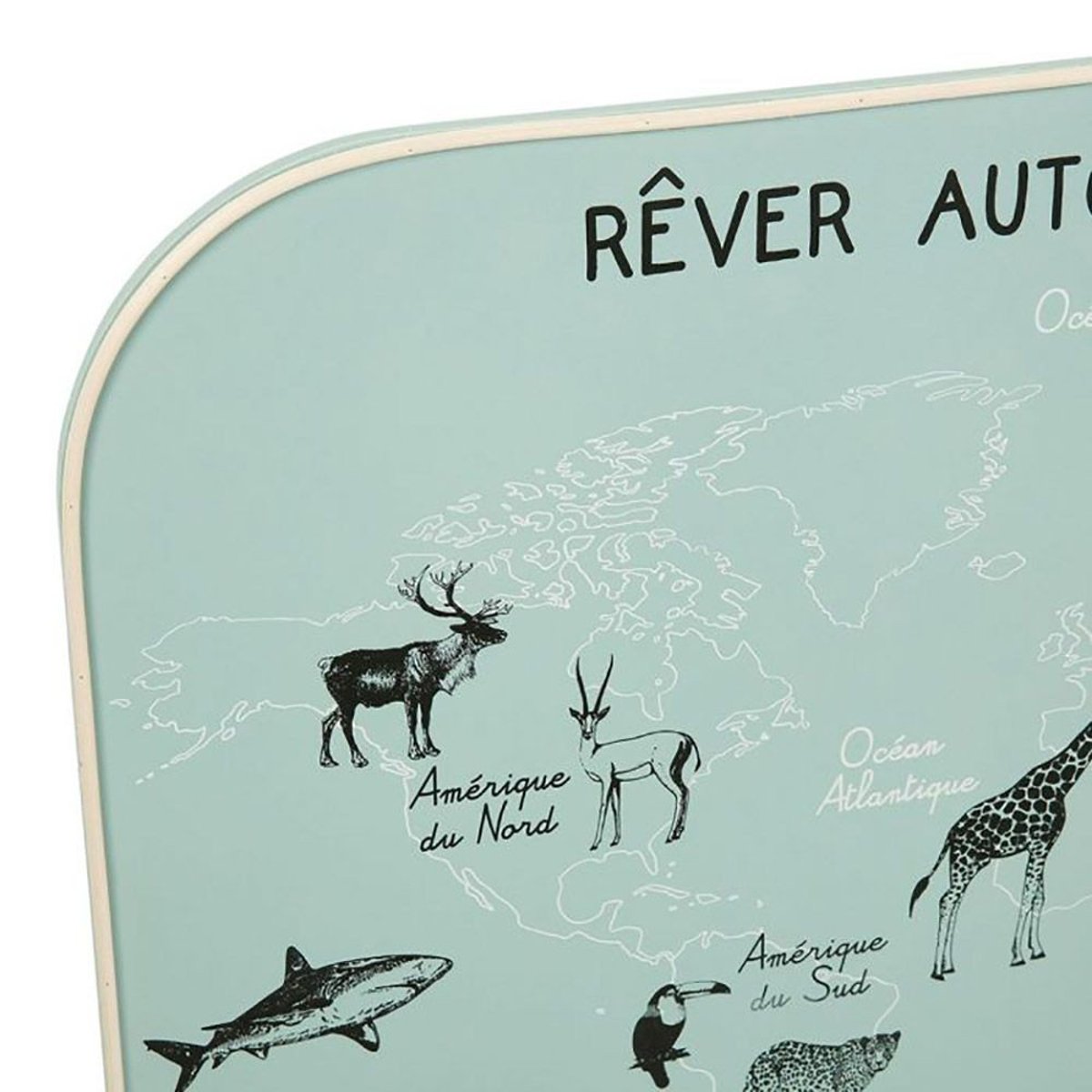 Décoration Murale Carte Du Monde Kaki 70x50 vert, DECORATIE
