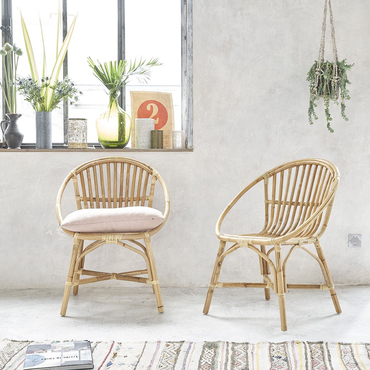 Lot de 2 fauteuils en rotin  PAOLA naturel, BERAH GETAH