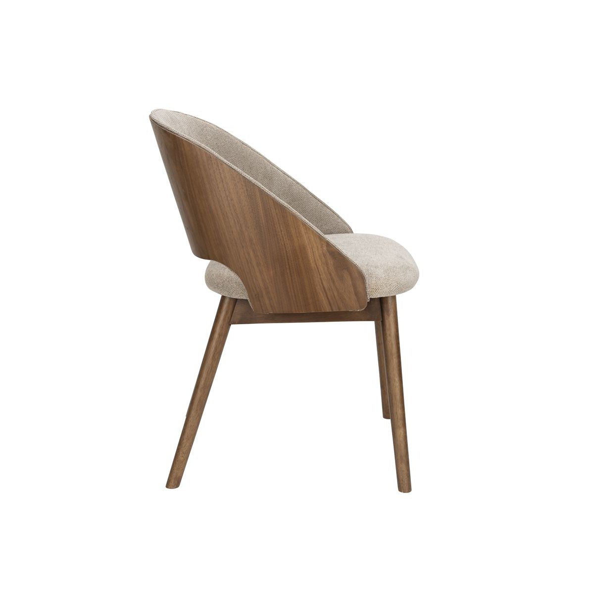 Chaise design en tissu, VELORE beige, DUTCHBONE
