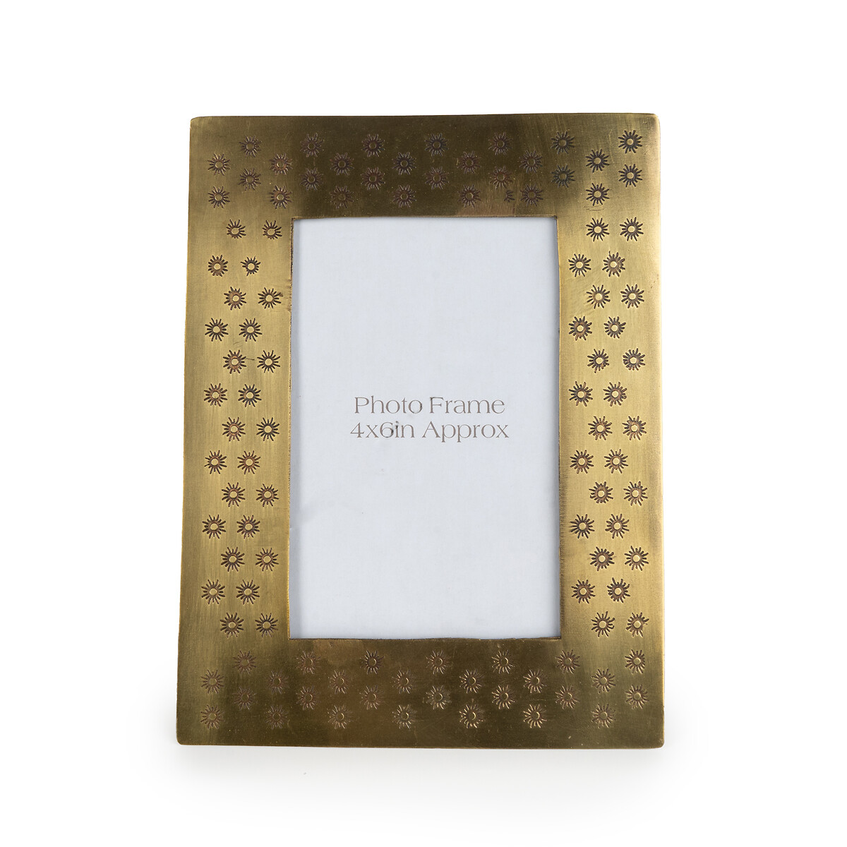 4x6" Sunburst Etched Metal Photo Frame gold-coloured, SO'HOME