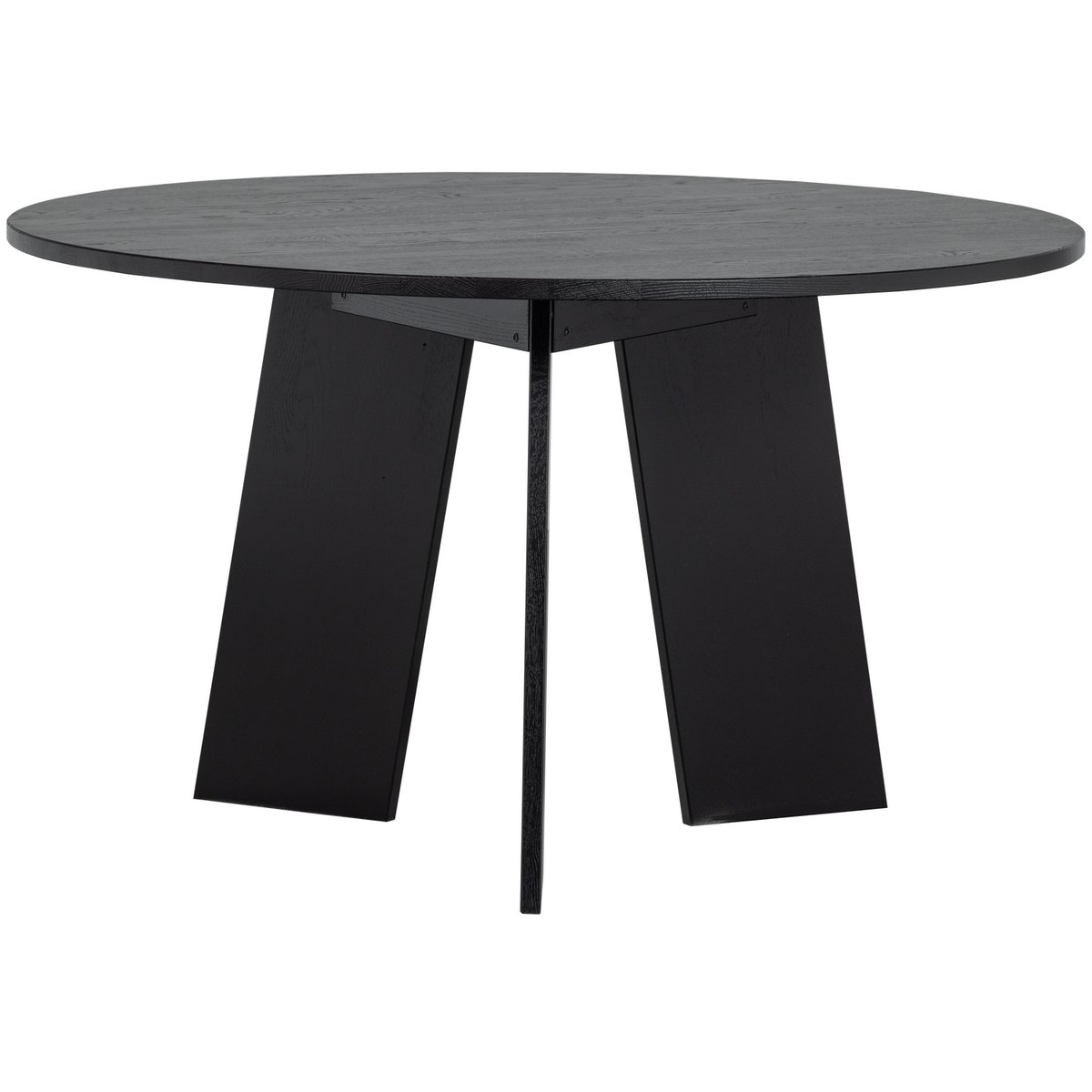 Table à manger ronde en chêne 4 personnes FRIES noir, WOOOD
