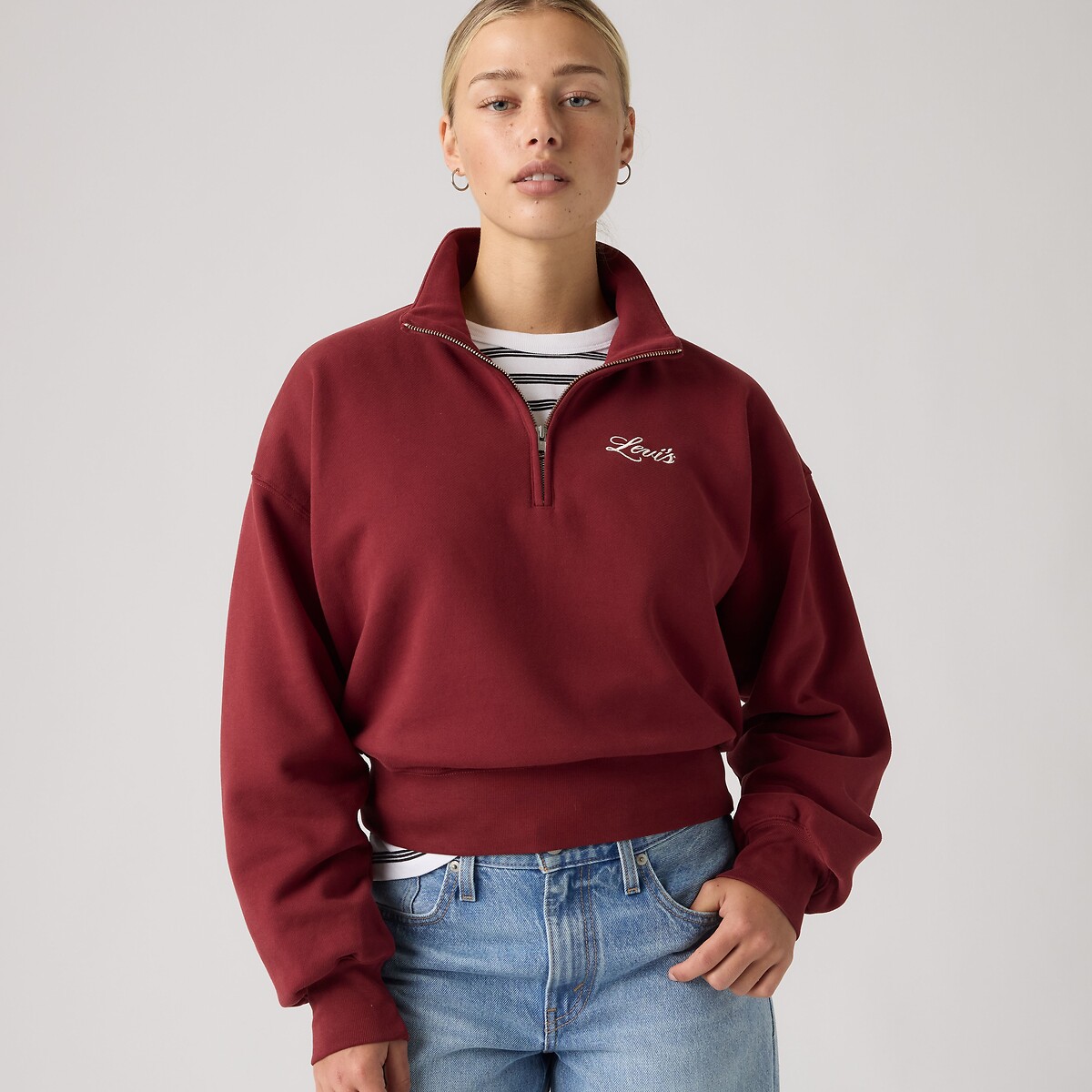 Sweatshirt mit Reissverschluss am Kragen bordeaux , LEVI'S