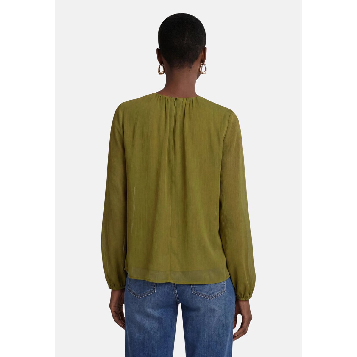 Chemisier en chiffon à effet froissé fir green, ZERO