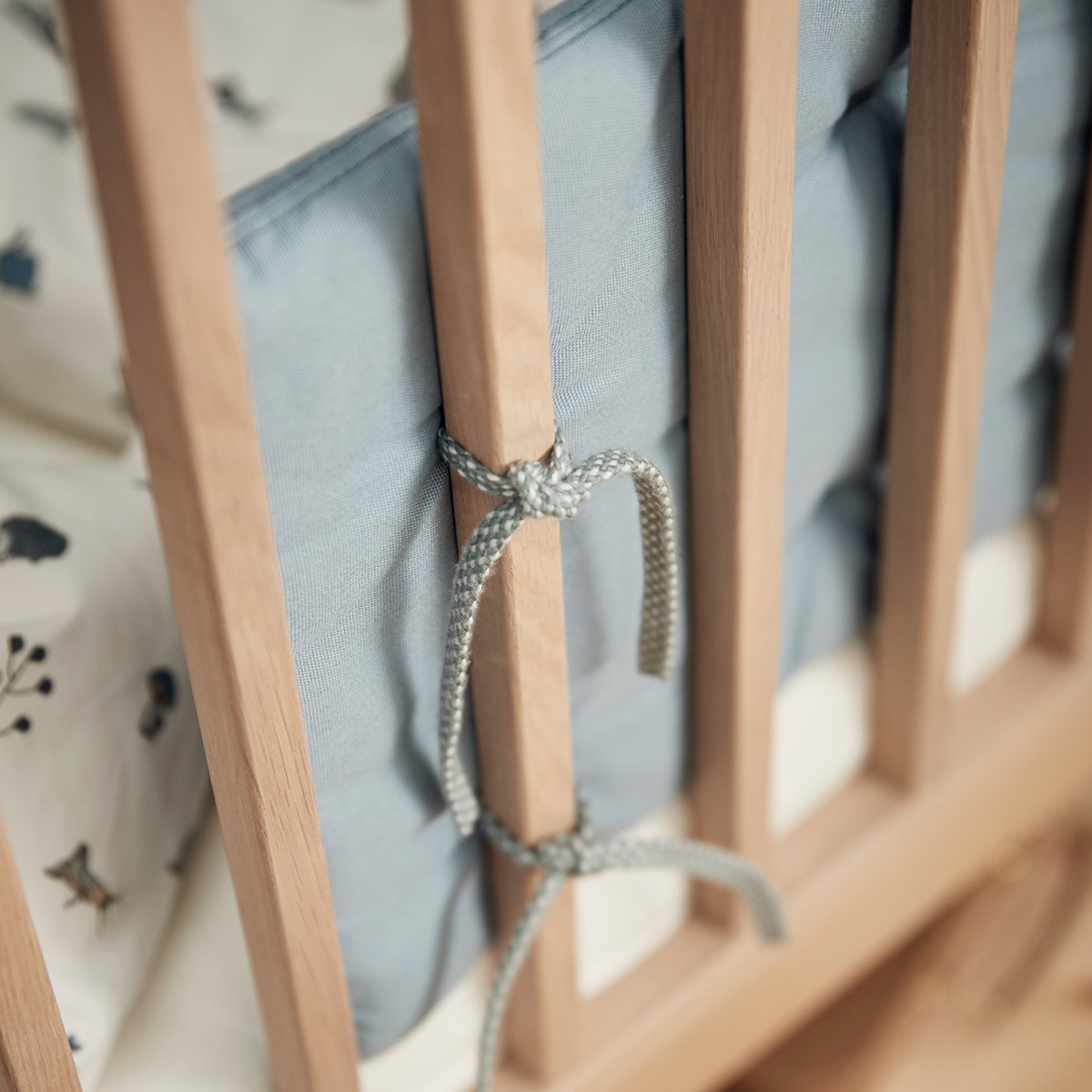Tour de lit Linea et Luna en coton bio blanc, LEANDER