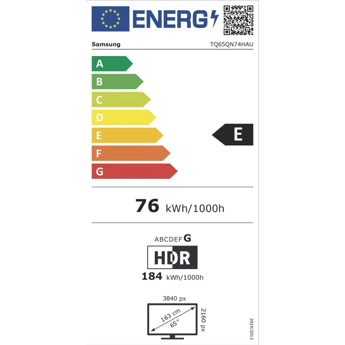TV Mini LED TQ65QN74H (2026) 65" (163 cm) 4K - Smart TV, NeoQLED (contrastes intenses) couleur unique, SAMSUNG