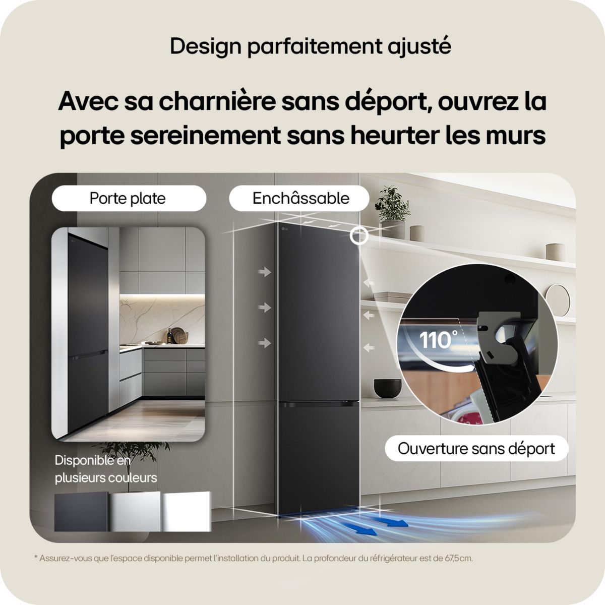Réfrigérateur combiné GBBSJ11DPY couleur unique, LG