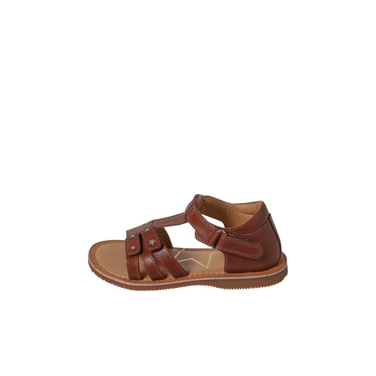 Sandales scratchées cuir collection maternelle marron, VERTBAUDET