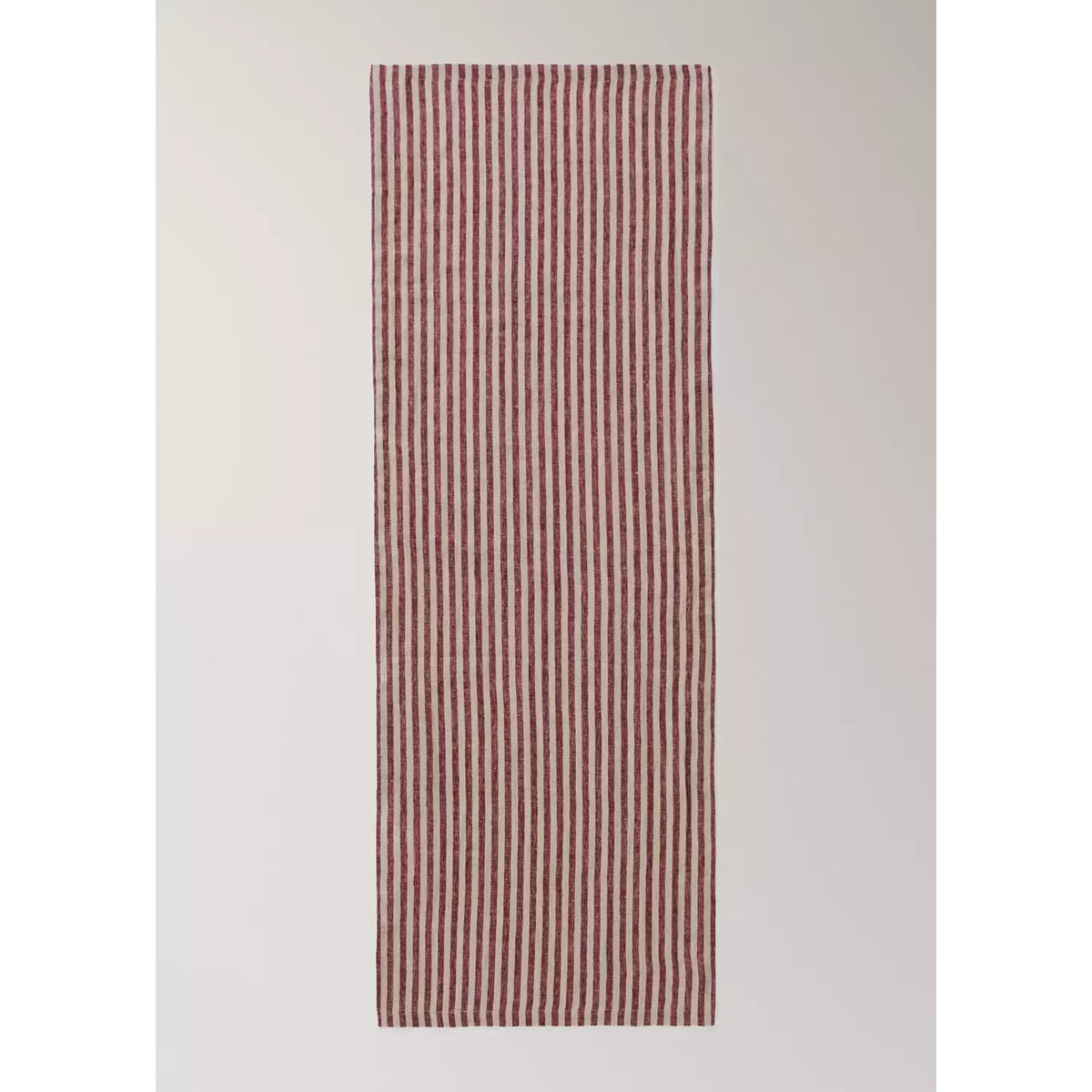 Chemin de table en lin rayé rouge, MANGO HOME
