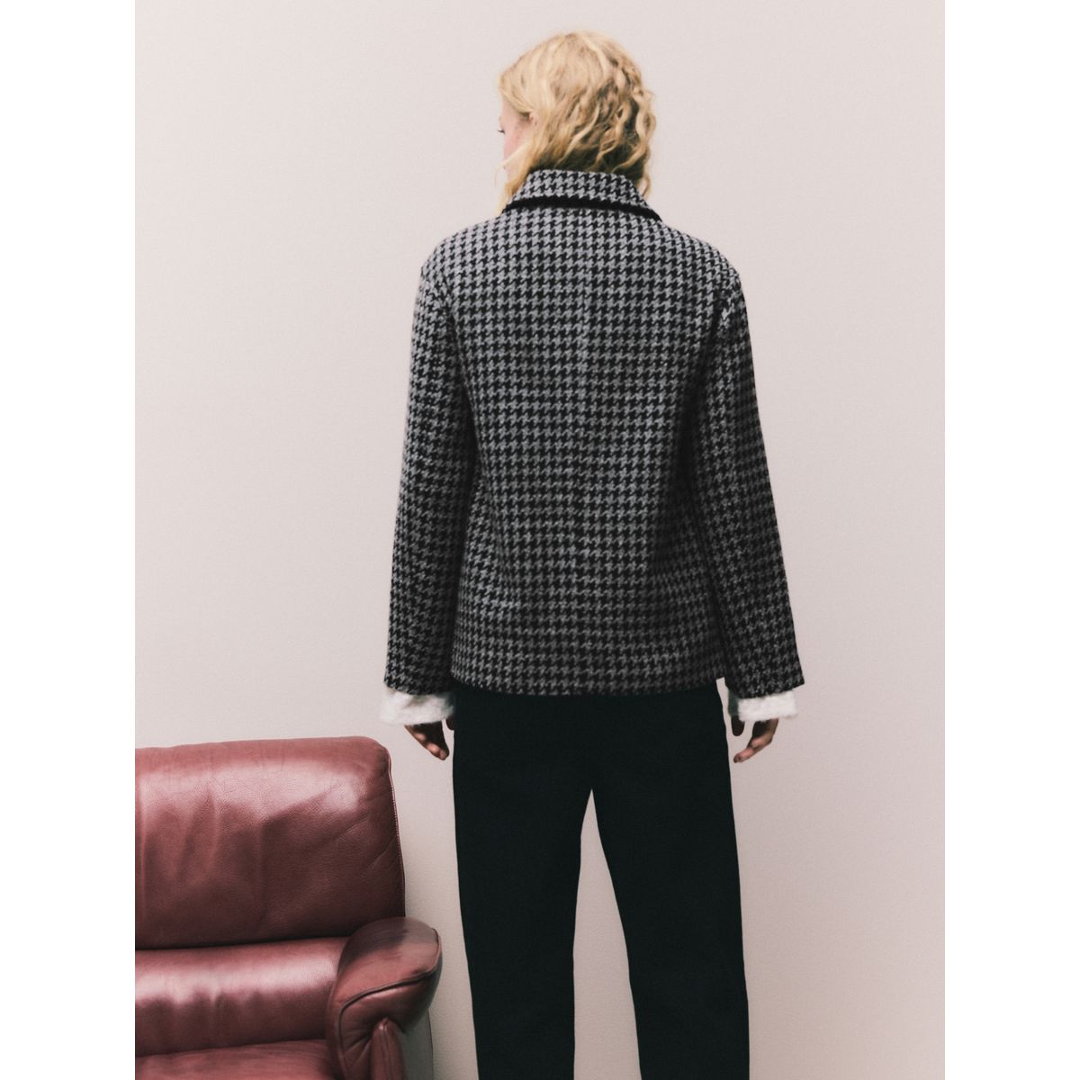 Veste-chemise boutonnée en maille bouclée monochrome, NEXT