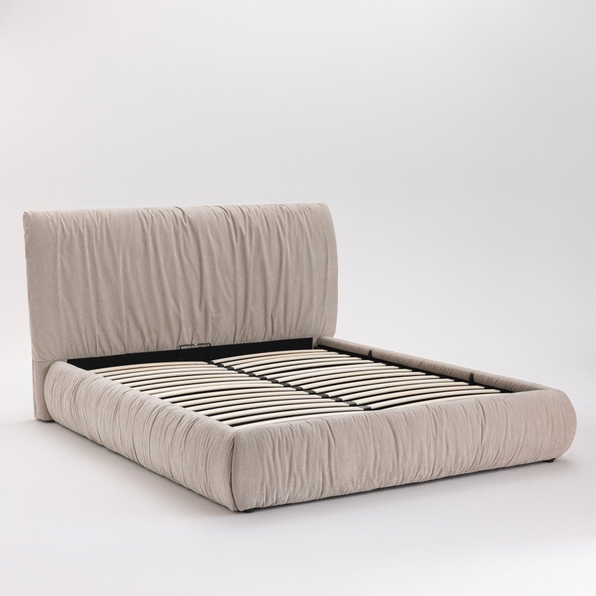 Lit coffre en tissu 160x200cm- LIVIA beige, DRAWER