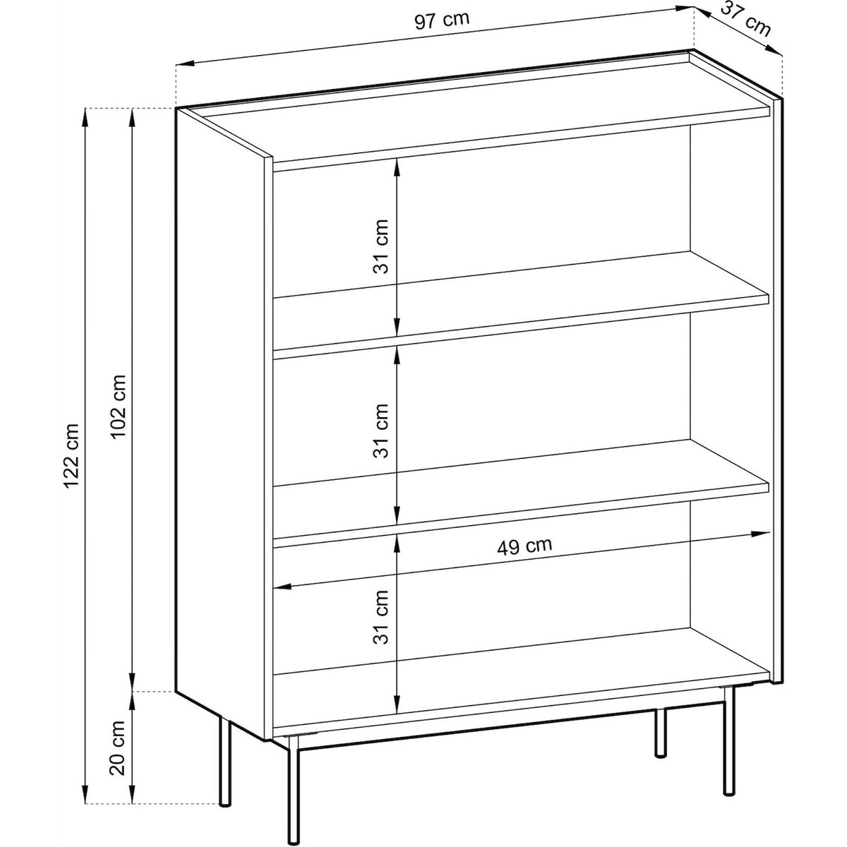 Commode haute 2 portes collection COLOR brique, RECOLLECTION