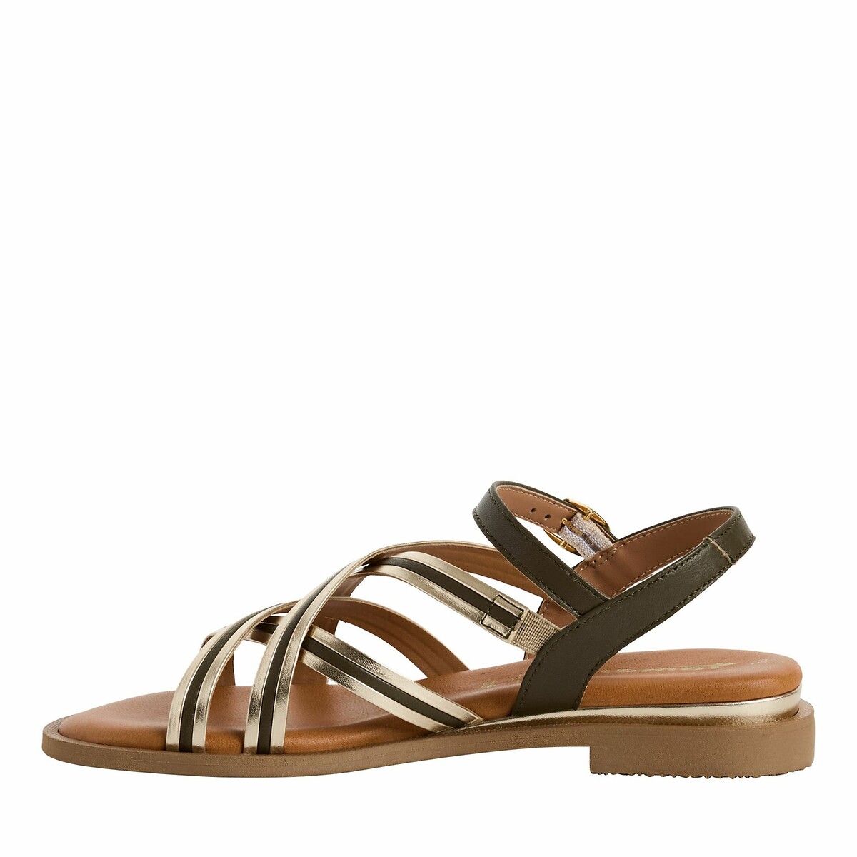 Flat Multi-Strap Sandals khaki, TAMARIS