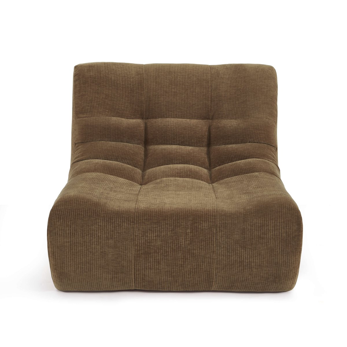 Ensemble banquette + chauffeuse velours JANIS marron, SORELH