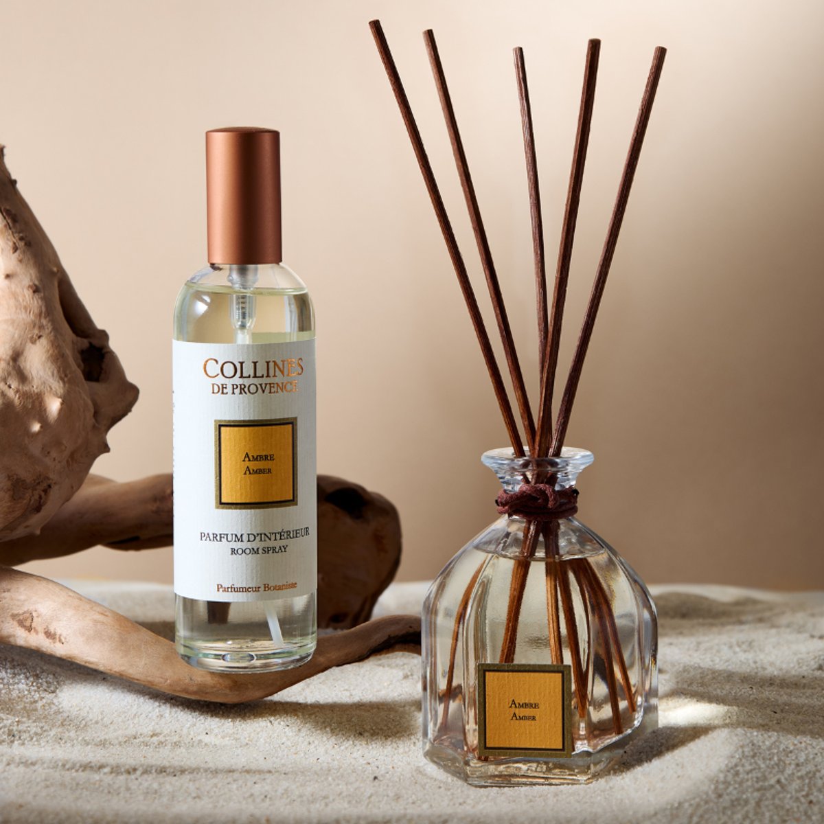 Diffuseur de parfum AMBRE blanc, COLLINES DE PROVENCE