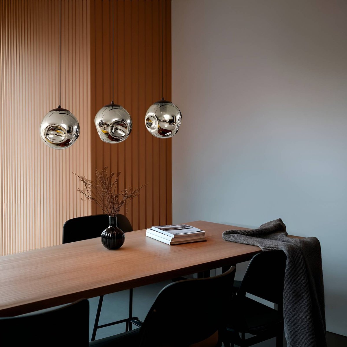 Suspension en verre design, Valentina marron, gris fumé, LINDBY