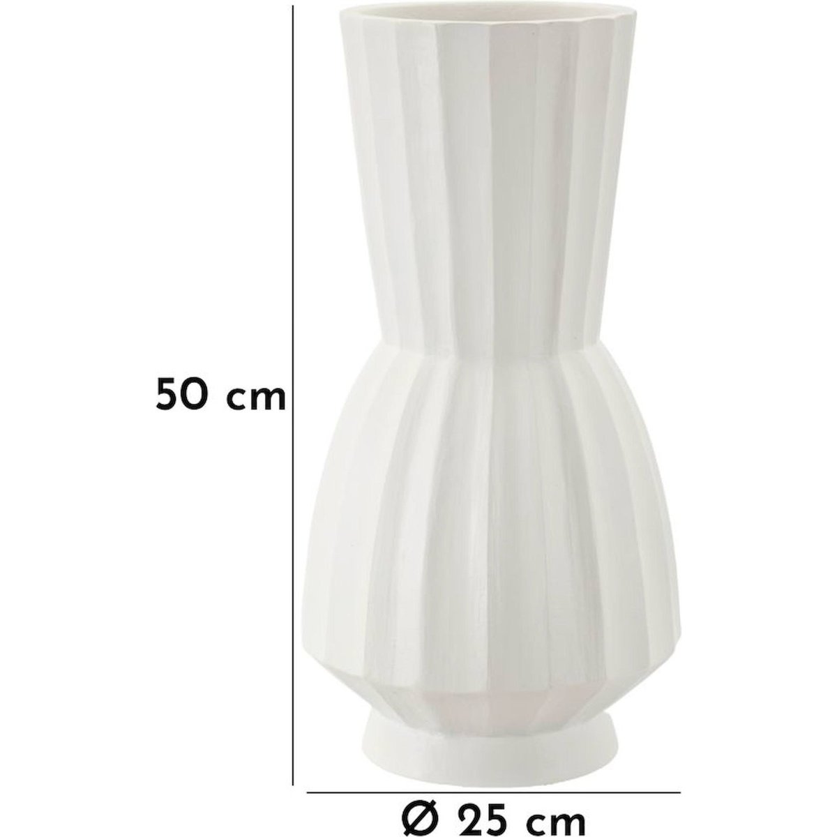 Vase à relief cannelé silhouette élancée blanc, RECOLLECTION