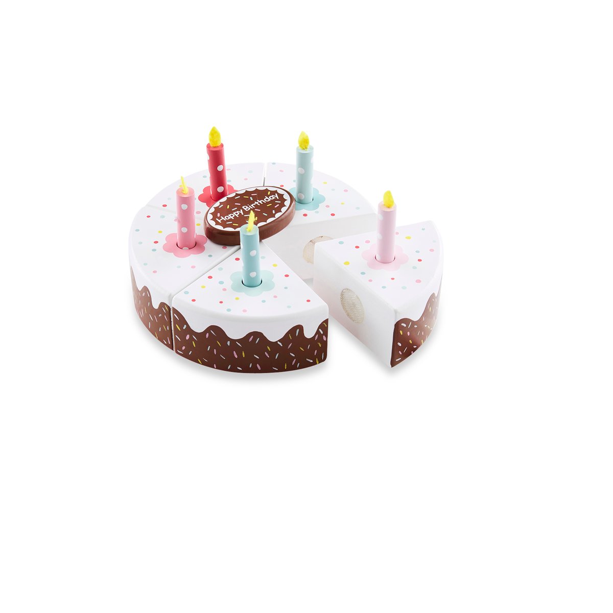 Gâteau d'anniversaire en bois multicolore, VERTBAUDET