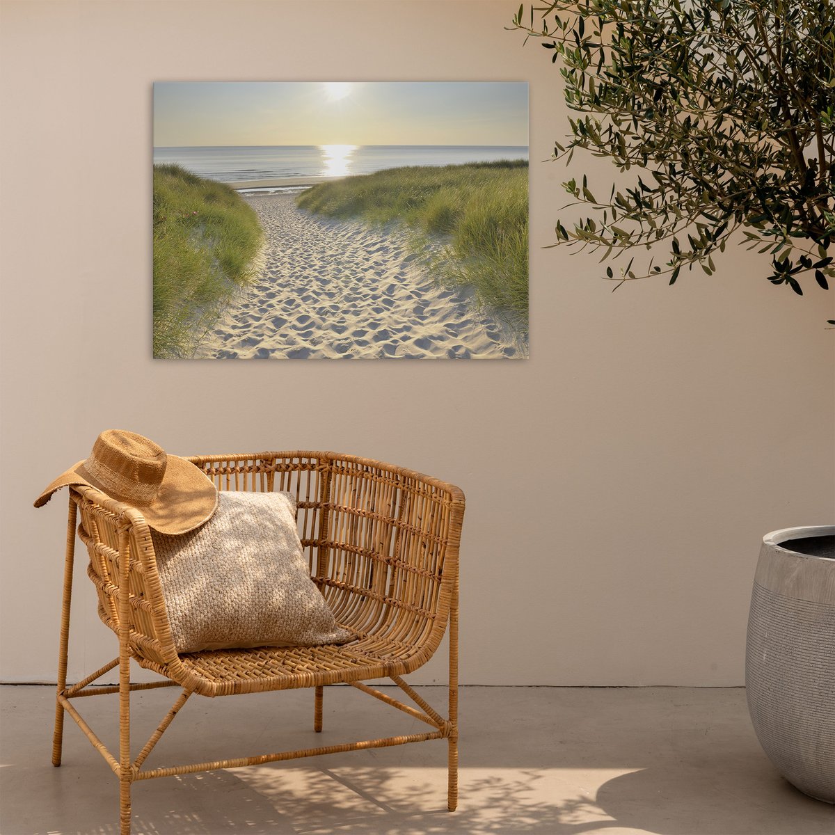 Tableau de jardin Dans les dunes beige, bleu, ART FOR THE HOME