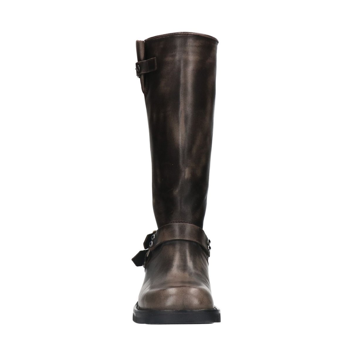 Bottines motardes avec boucles gris foncé, SACHA