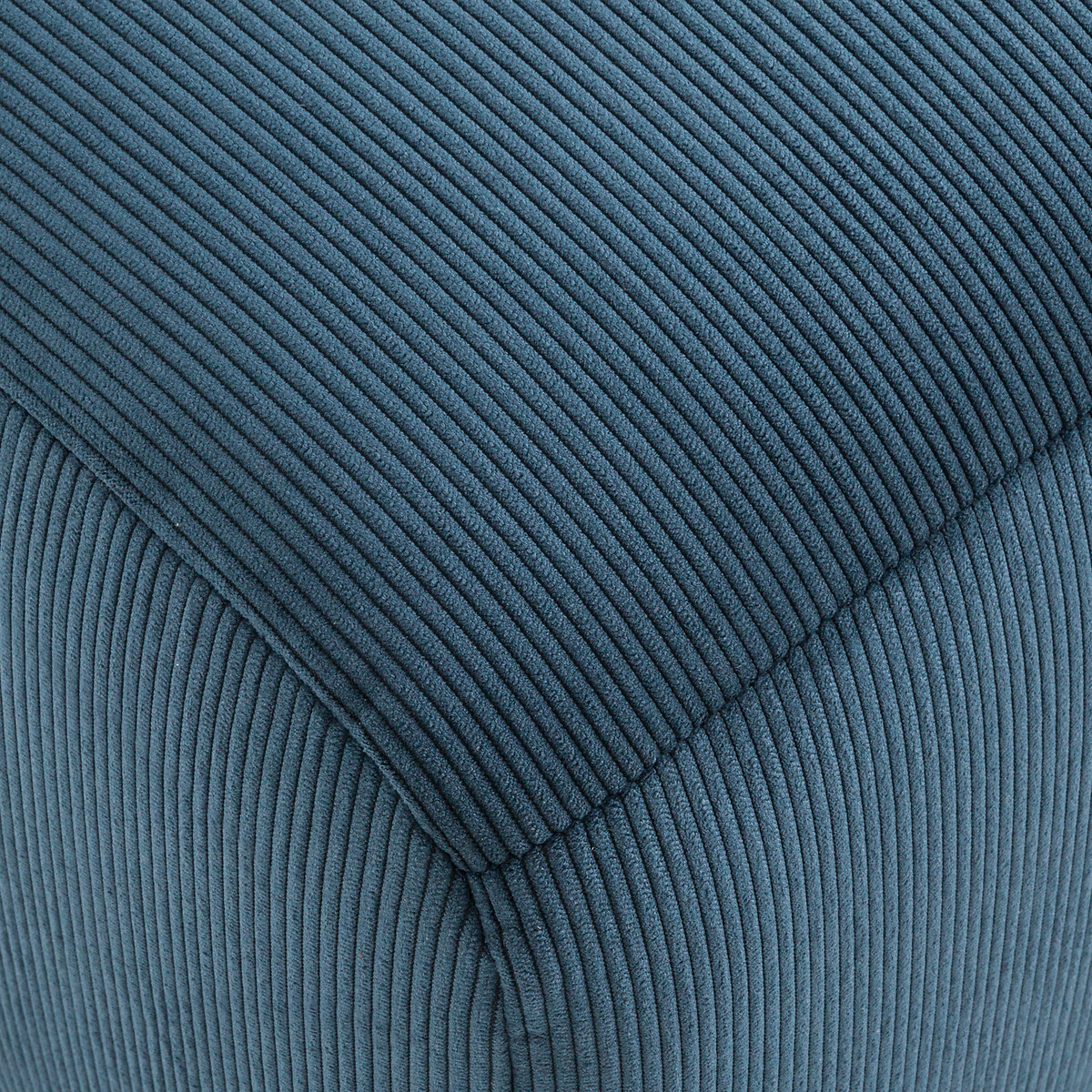 Pouf XL, en velours cotelé fines côtes, LIORA bleu nuit, LA REDOUTE INTERIEURS