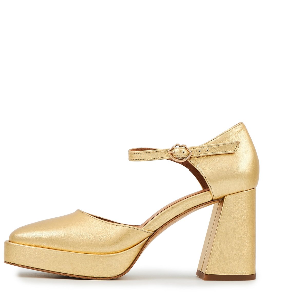 Babies Sandales à Talons En Cuir Ivy Cuir Brillant or, BONS BAISERS