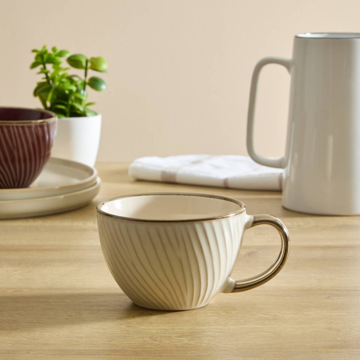 Bol petit-déjeuner en faïence ELLA blanc, ATMOSPHERA