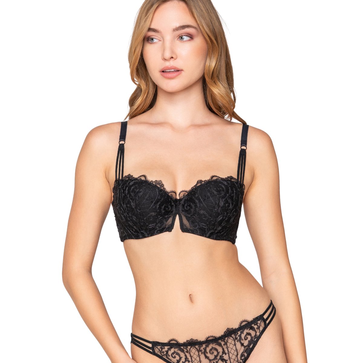 Soutien-gorge préformé balconnet LILIUM noir, LUNA SPLENDIDA
