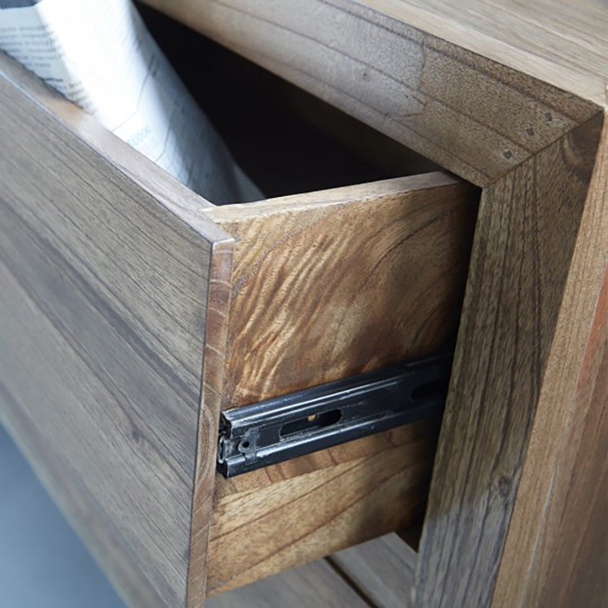 Commode en bois massif 200 cm 6 tiroirs  FELIX naturel, BERAH GETAH
