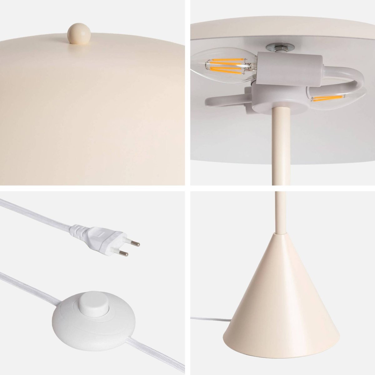 Lampadaire intérieur métal Ø50cm LYSE beige, SWEEEK