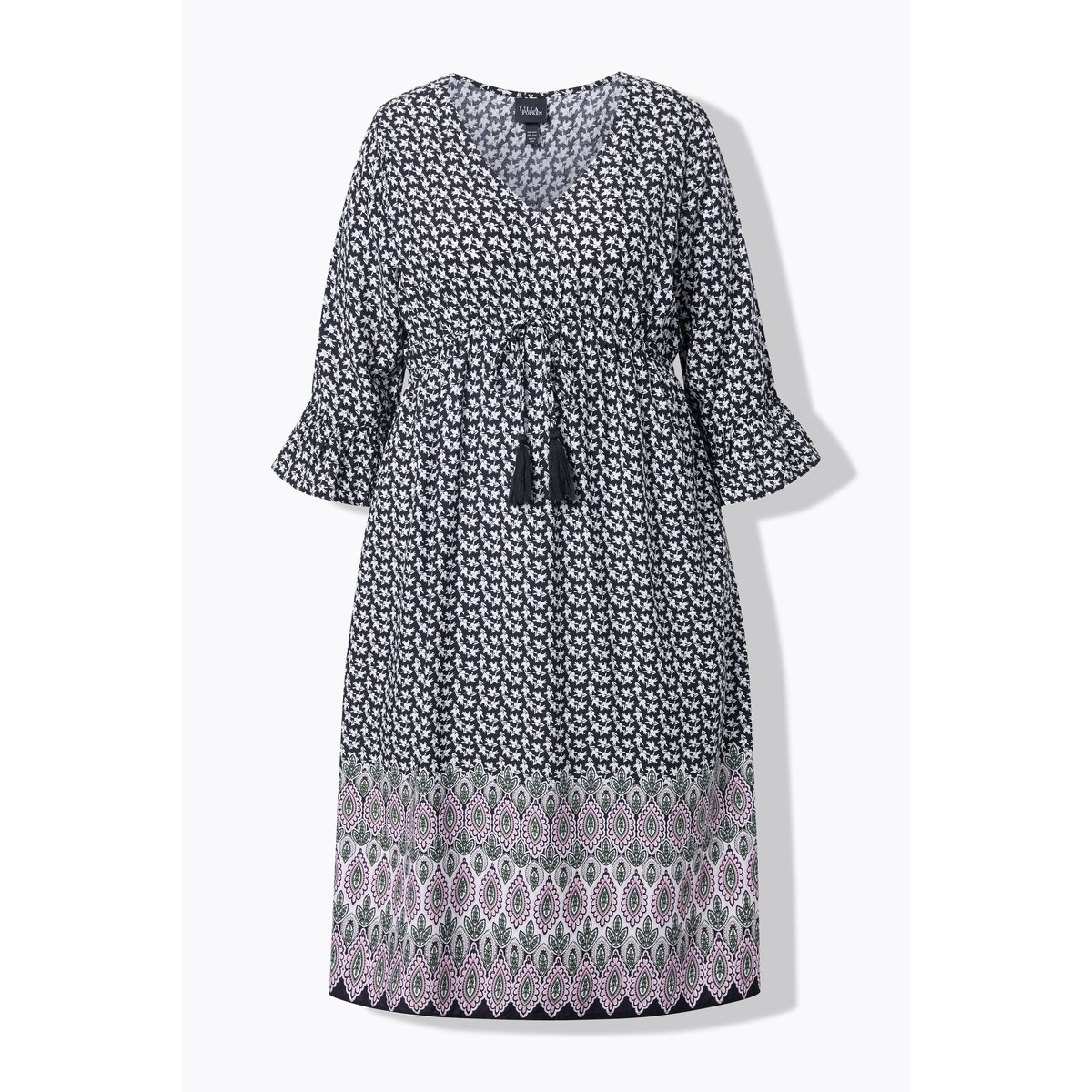 Robe midi coupe évasée noir, ULLA POPKEN