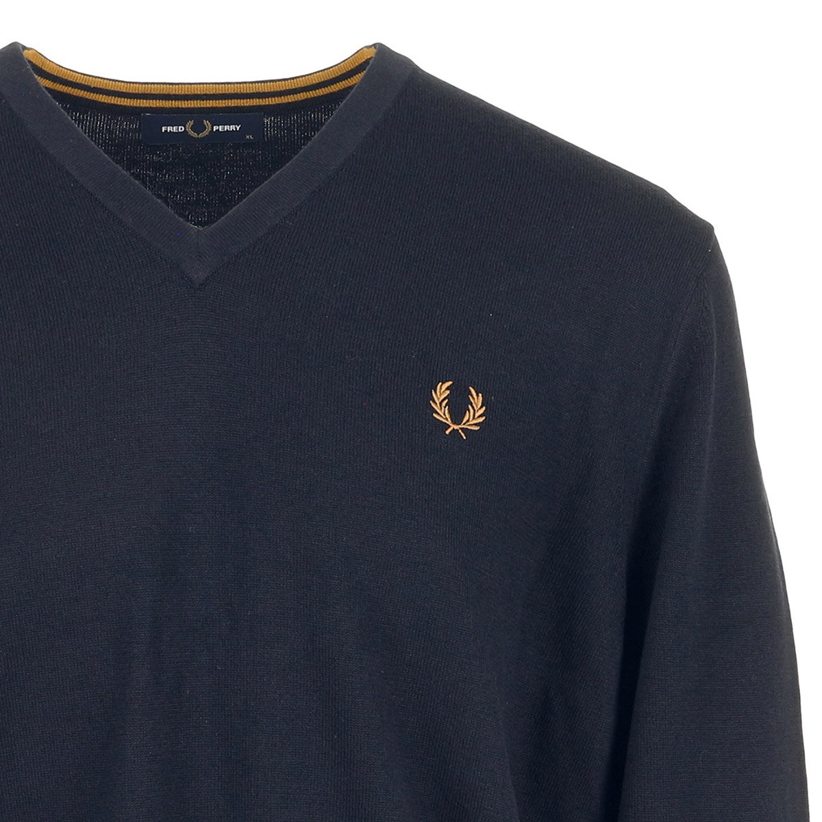 Pull CLASSIC V NECK JUMPER navy, FRED PERRY
