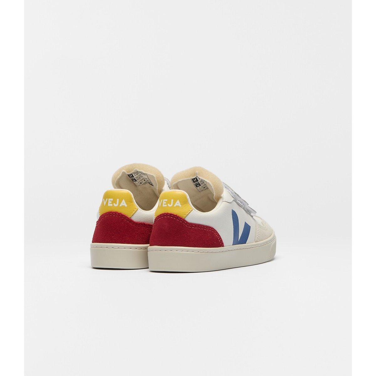 Baskets en cuir Small V-90 blanc/bleu/rouge, VEJA