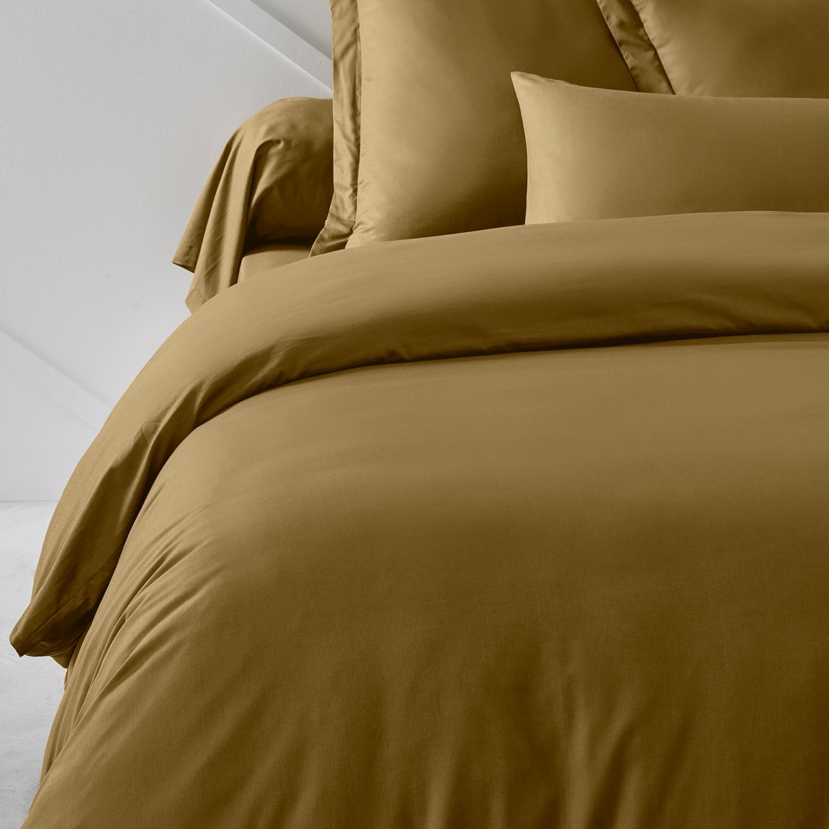 Drap housse 2 personnes uni coton grand bonnet ORGANIC marron, TODAY