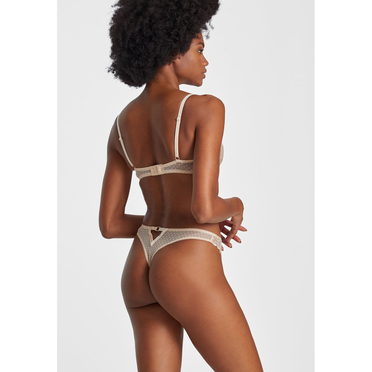 Tanga Velvet Memories beige, AUBADE