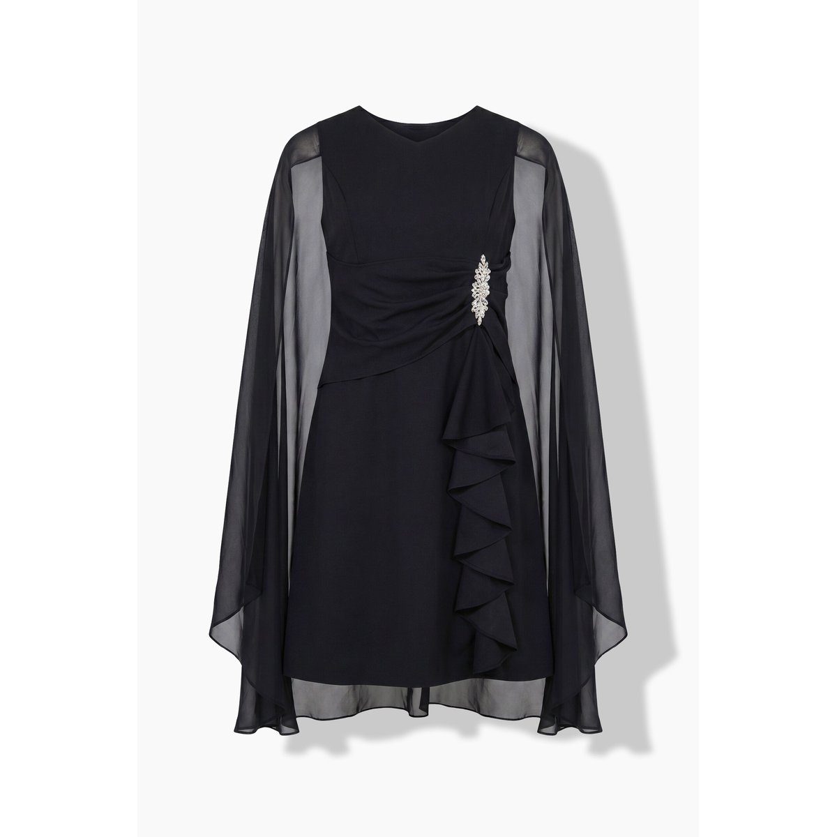 Robe sans manches, cape en mousseline noir, ULLA POPKEN