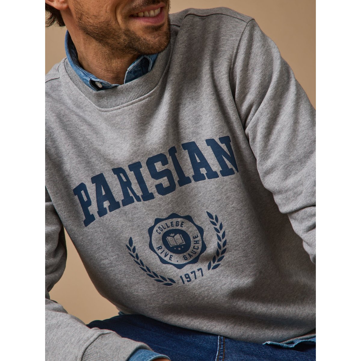 Sweat motif gris chine, CYRILLUS
