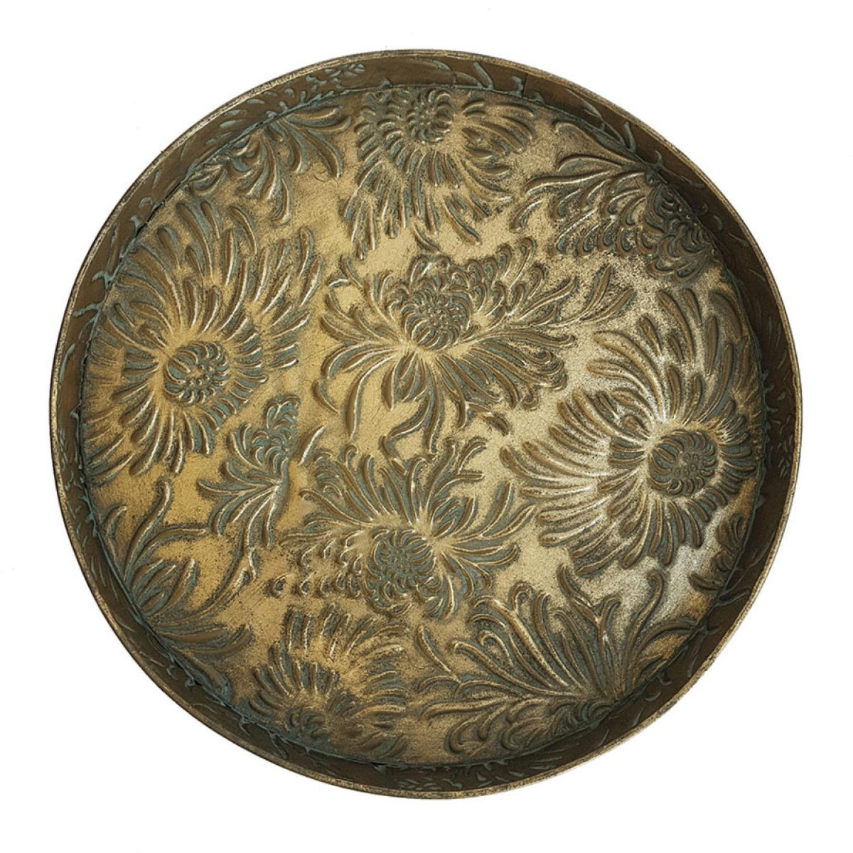 Plateau en laiton fleurs - CHARME or, INTERIOR'S