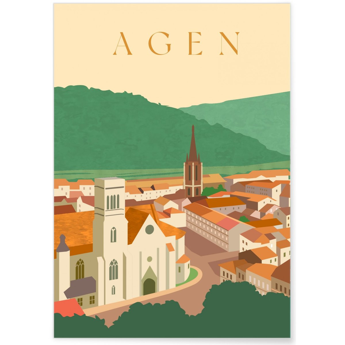 Poster ville d'Agen blanc, L'AFFICHERIE