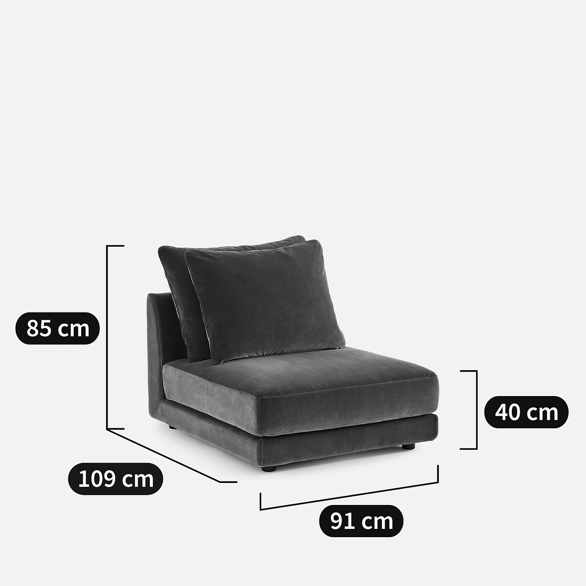 Chauffeuse modulable en velours, TIBERIO vert tsar, AM.PM