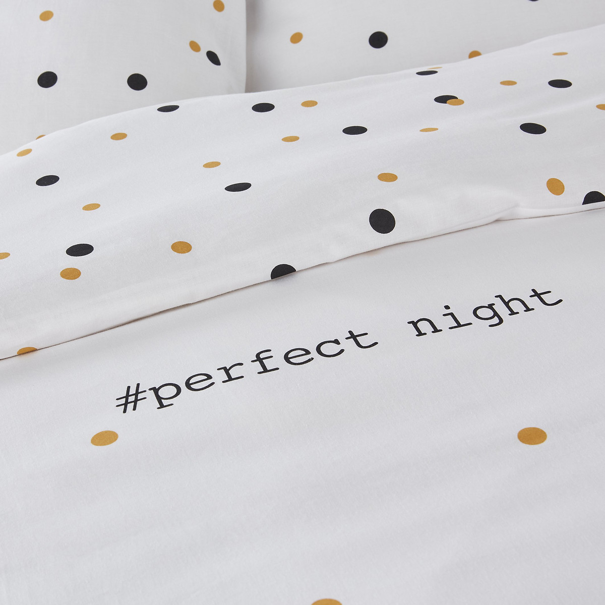 Housse de couette coton, Perfect Night blanc/noir/or, LA REDOUTE INTERIEURS