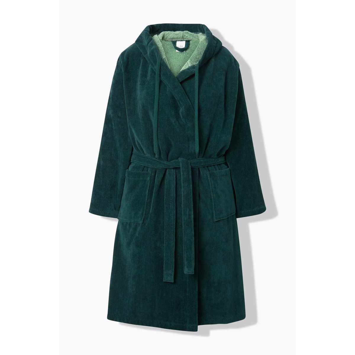 Peignoir réversible en tissu éponge vert minuit, ULLA POPKEN