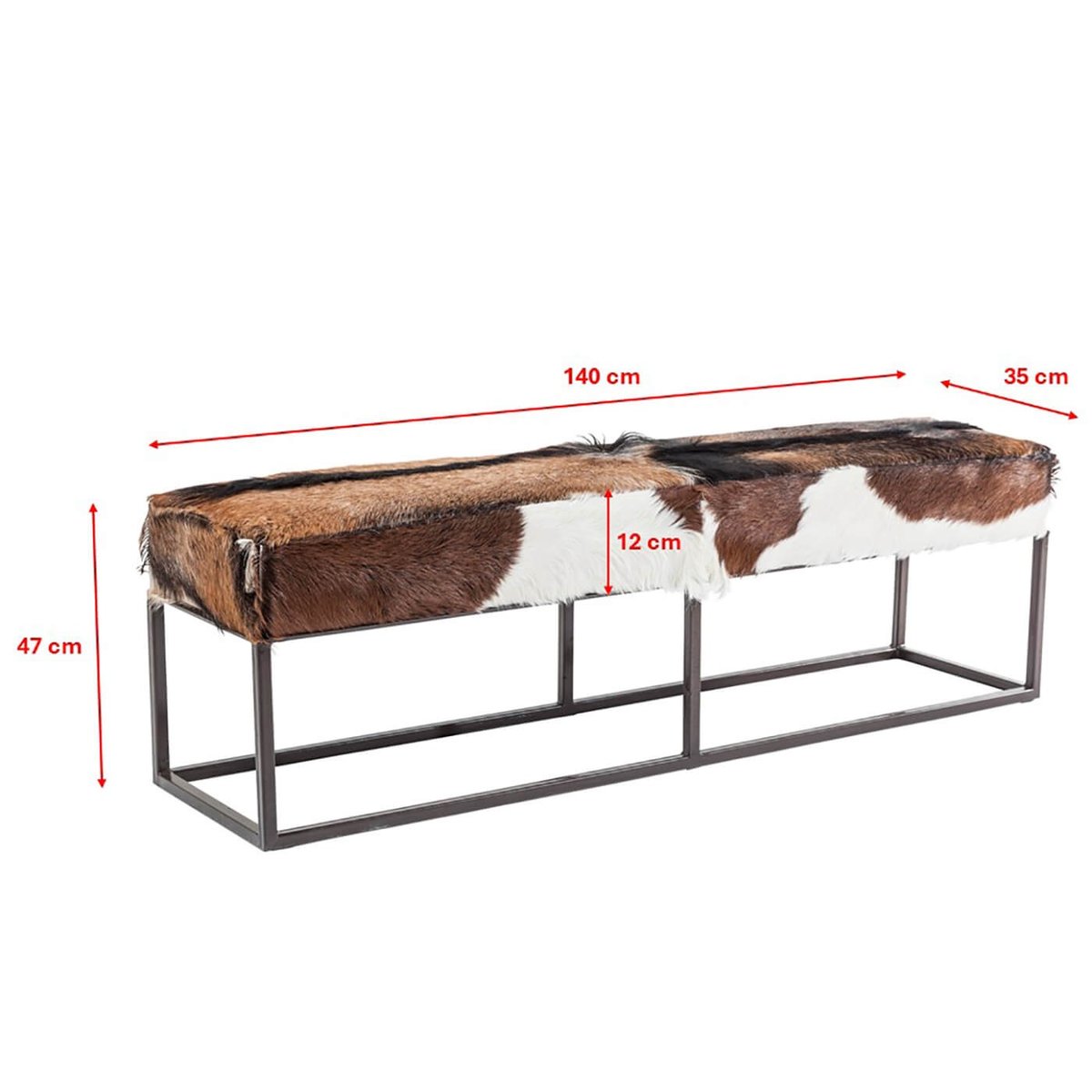 Banc en peau de chèvre, COUNTRY LIFE marron, KARE DESIGN
