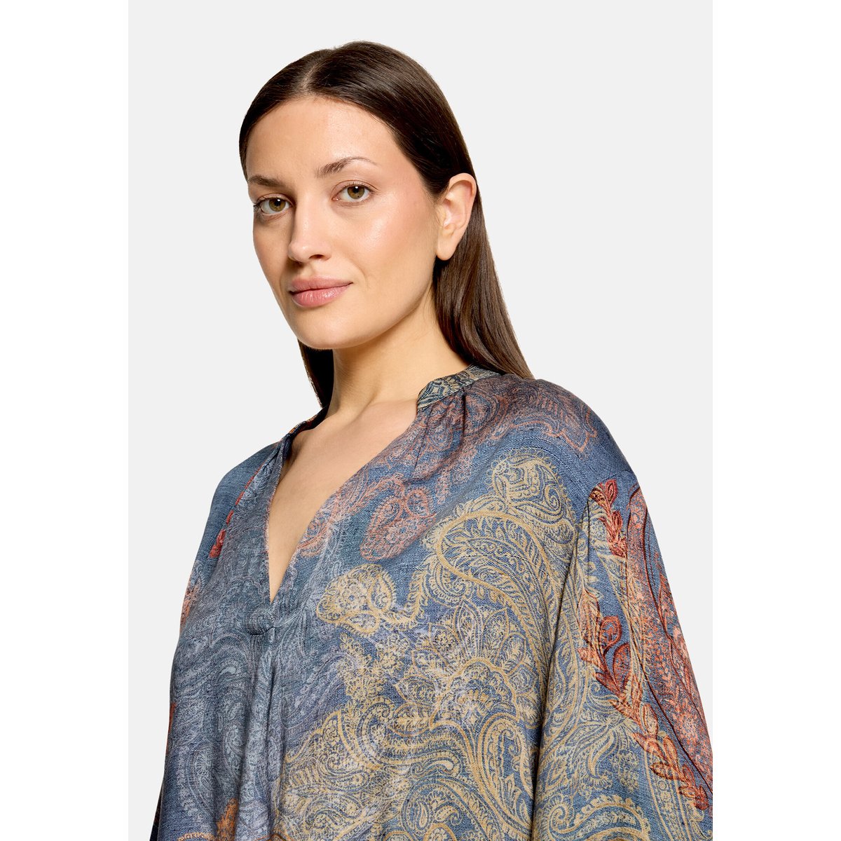 Tunique à col droit bleu/rouge, BETTY BARCLAY