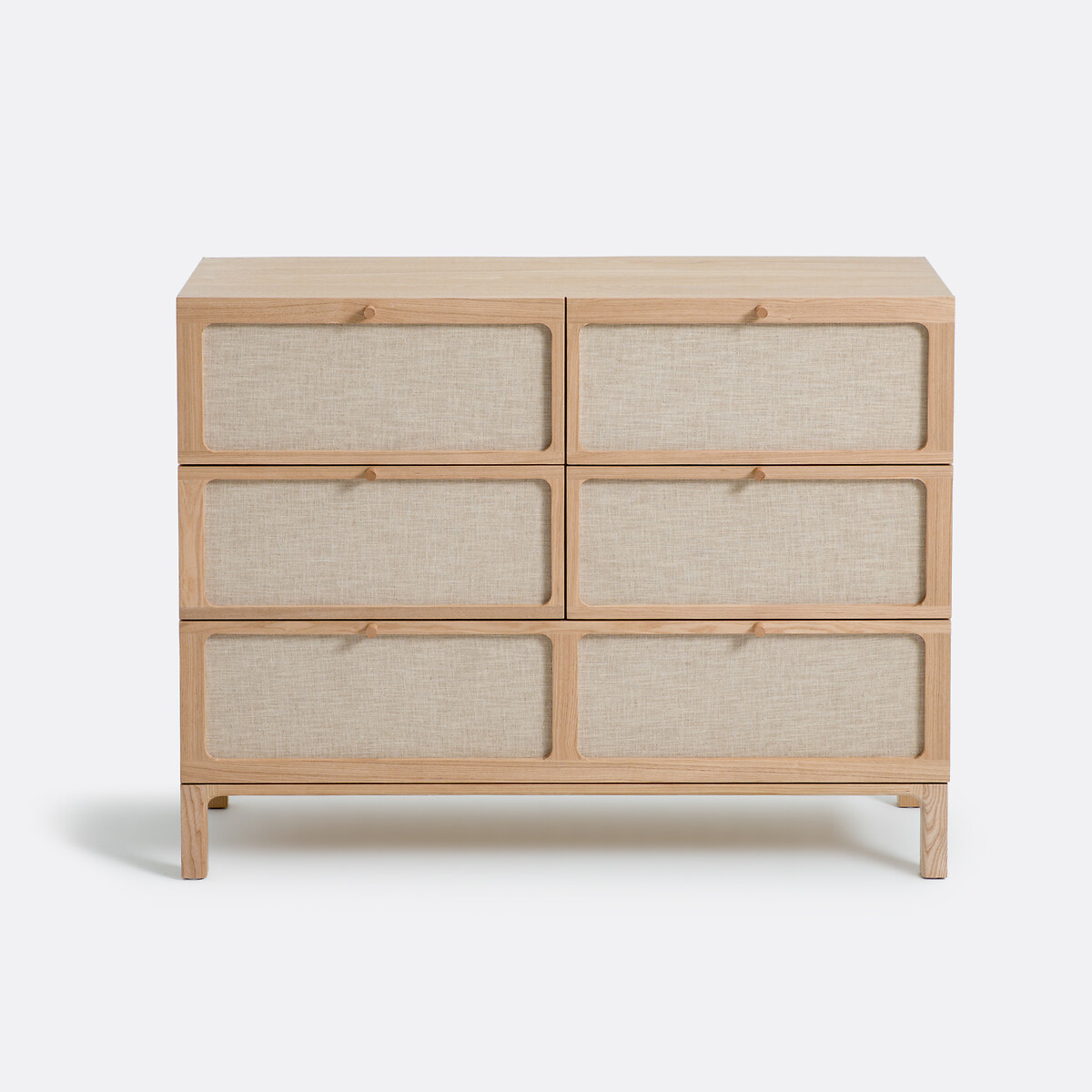 Commode 5 tiroirs, plaqué frêne et lin, Esmara  teinté chêne /lin, LA REDOUTE INTERIEURS