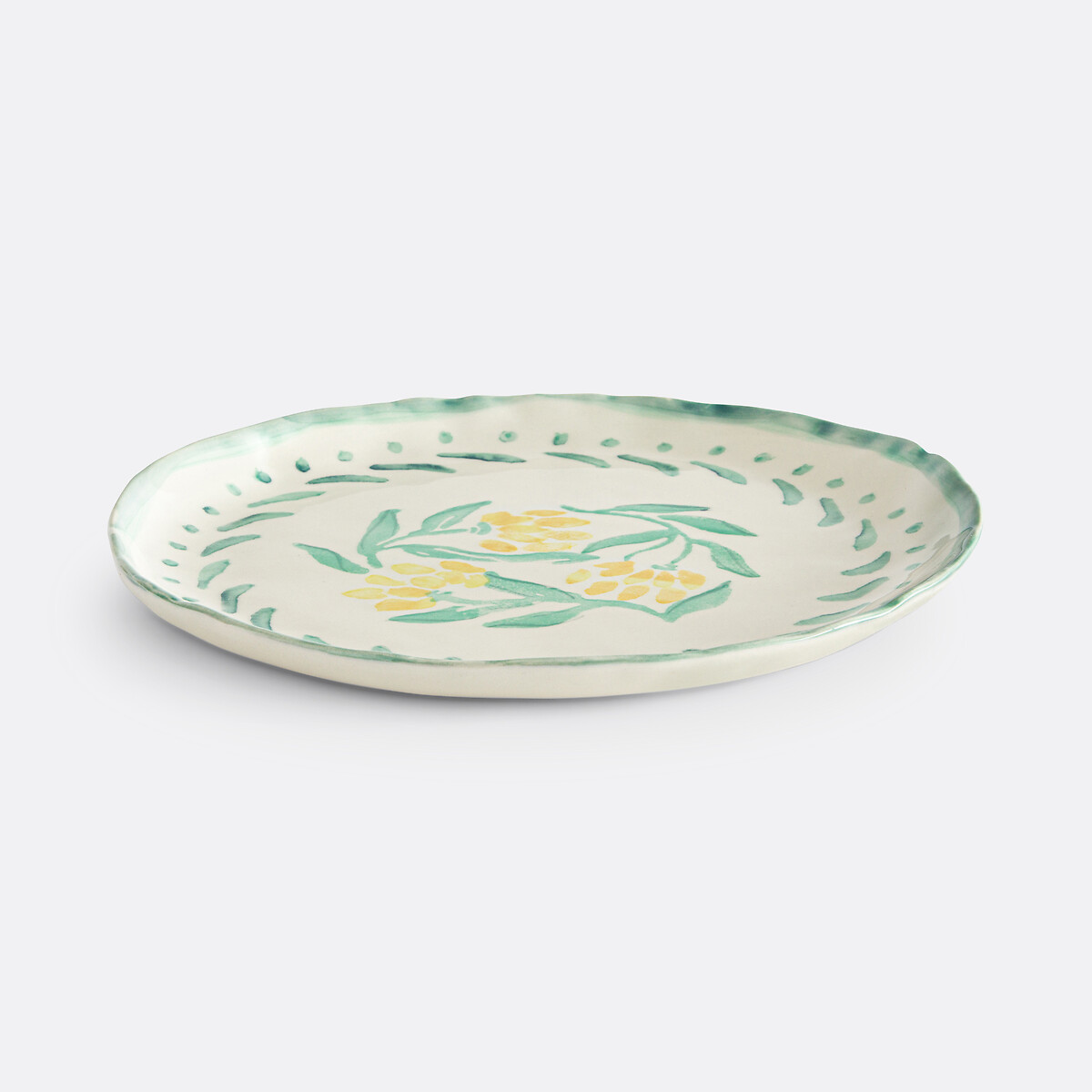 Set van 4 platte borden in aardewerk, Capria geel/groen, LA REDOUTE INTERIEURS
