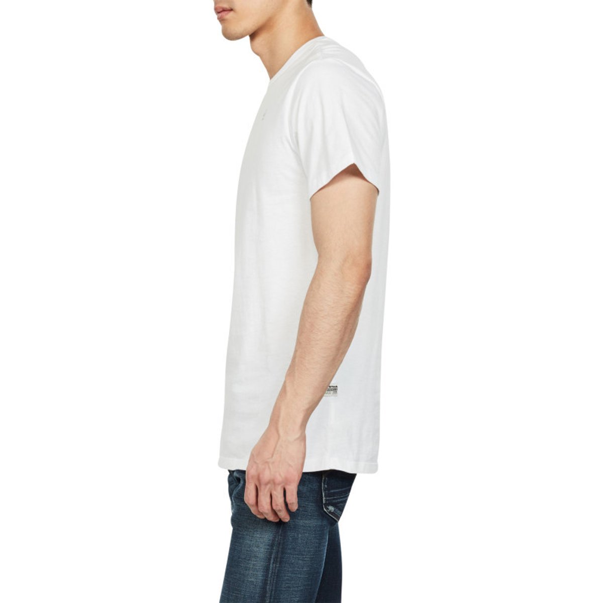 Tee-shirt coupe droite G-Star en coton blanc avec le logo en petit blanc, G-Star RAW