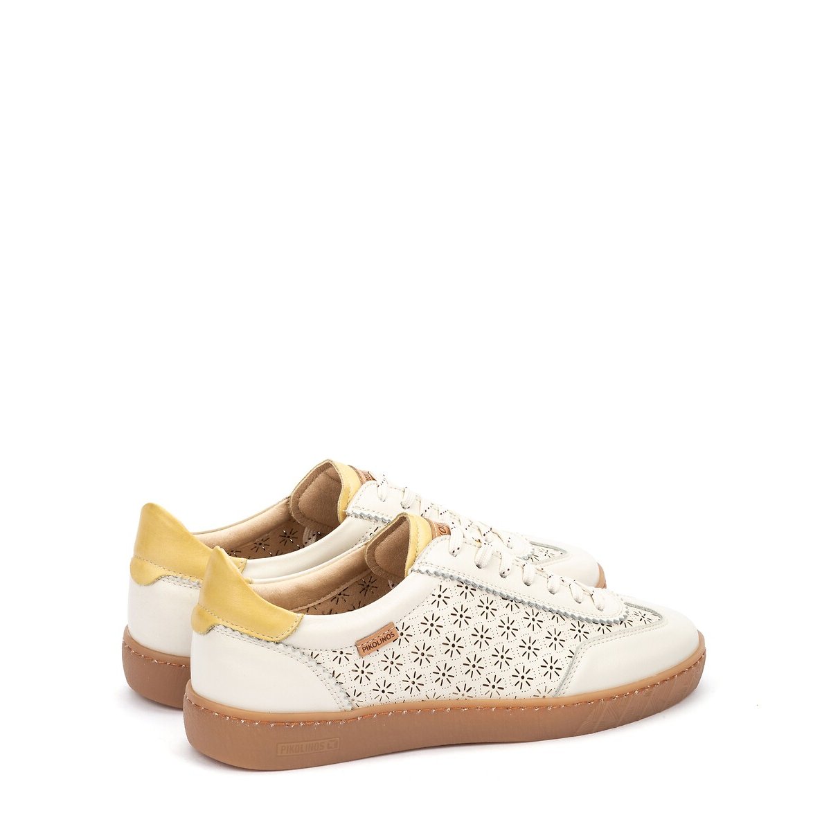 Sneakers aus durchbrochenem Leder Lanzarote weiss, PIKOLINOS