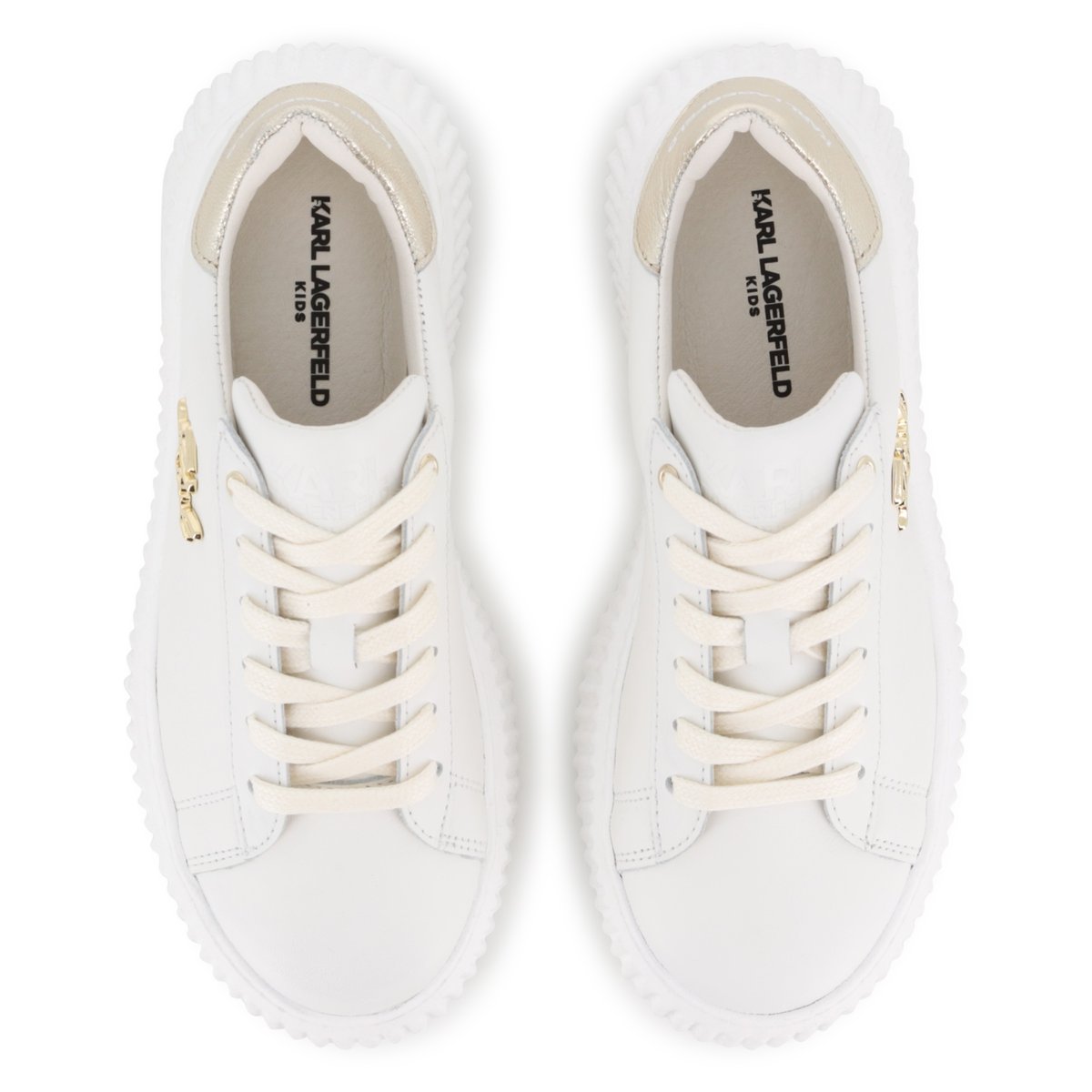 Baskets basse à lacets creme, KARL LAGERFELD KIDS